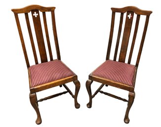 English Mahogany Dining Chairs (Set Of 2) - #SW