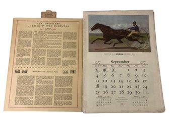 1977-1978 Currier & Ives Traveler's Calendar With 24 Framable Prints - #S11-5