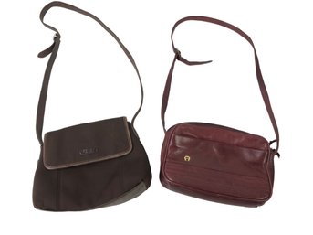 Coach Brown Neoprene & Leather Handbag D8X-6211 & Etienne Aigner Leather Handbag - #S18-2