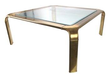 John Widdicomb Style Brass Waterfall Table - #FF