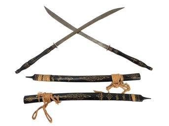 Japanese Katana Swords With Sheaths (Set Of 2) - #S12-4