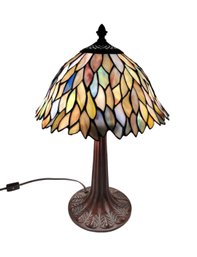 Stained Glass Tiffany Style Table Lamp, WORKS - #S15-4