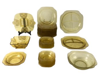 Collection Of Amber Depression Glass - #S3-3