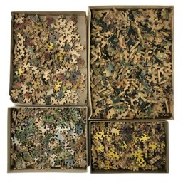Vintage Wood Jigsaw Puzzles (Set Of 4) - #S14-3