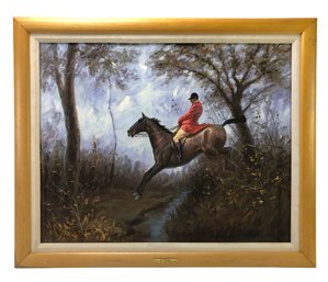'The Huntsman After Sir Alfred Munnings' Oil On Canvas Painting - #SW-3