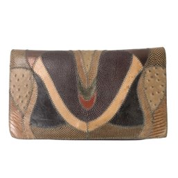 Patchwork Leather Clutch Bag - #S10-3