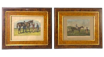 Antique Equestrian Hand Colored Engravings - #C3