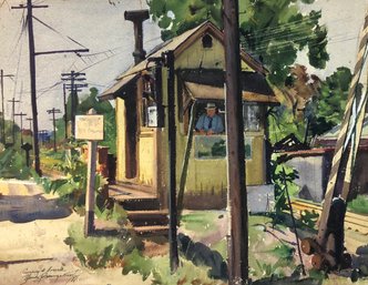 1941 Signed Warren Baumgartner (American, 1894-1963) Landscape Watercolor - #S11-4L