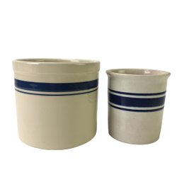 Roseville Pottery 2-Qt. Stoneware Crock & Stoneware Beater Jar - #FS-4