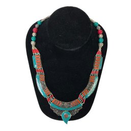 Tibetan Tribal Statement Necklace - #JC-L