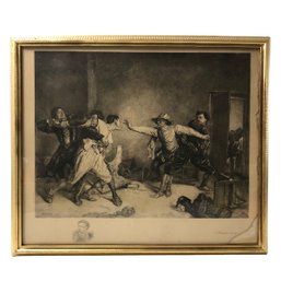 'La Rixe' Etching By Flix Bracquemond (After Jean Louis Ernest Meissonier) - #A6