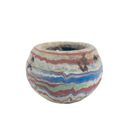 Ozark Roadside Tourist Pottery Marbled Planter Pot - #FS-7