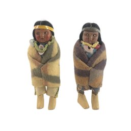 Vintage Native American Skokum Dolls (Set Of 2) - #FS-6