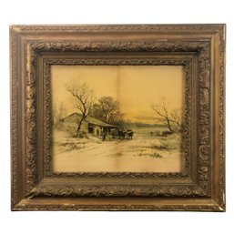 Antique Carl Phillip Weber Farm Landscape Art Print By Muller, Luchsinger & Company - #A8