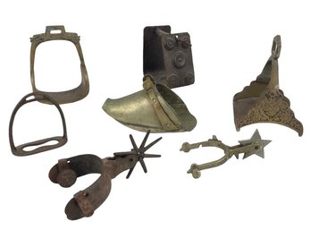 Collection Of Antique Equestrian Stirrups & Spurs - #S1-2