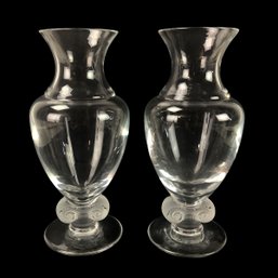 Handmade Crystal Vases By Royales De Champagne France (Set Of 2) - #S6-3