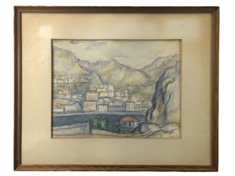 1966 Hydra, Greece Watercolor Painting, Signed Abraham Harriton (American, 1893-1986) - #RBW-W