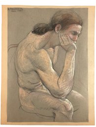 1985 Nude Study Pastel On Paper, Signed Anne Neumark (American, 1906-1997) - #S28-3