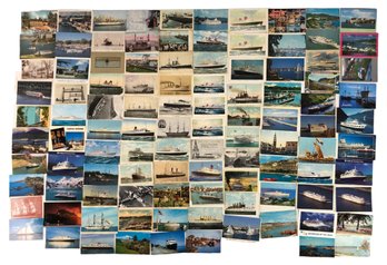 Collection Of Antique & Vintage Bridge & Ship Postcards - #S13-3