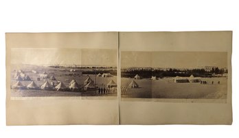 19th Century Albumen Panorama Photographs, Worker Camp Port Said, Egypt - S8-4