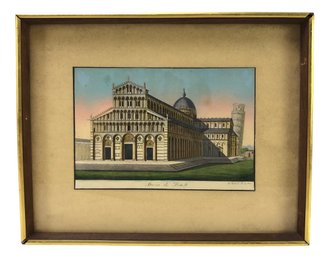 'Duomo Di Pisa' Hand Colored Engraving By R. Grassi - #S12-5
