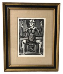 Georges Rouault Woodcut 'Clown Assis,' Certified By The Collector's Guild Ltd. Of New York - #A3