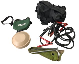 Coleman Water Canteen, TV Guide Duffle Bag, Jumper Cables & Toolkit - #S2-5