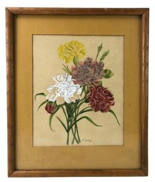 Mid-Century Botanical Still Life Gouache On Paper, Signed L. Kelley - #RBW-W
