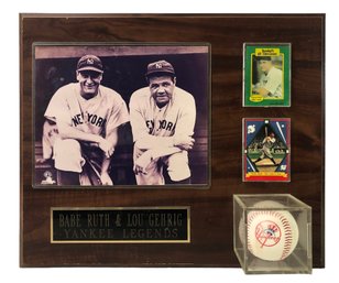 Babe Ruth & Lou Gehrig Yankee Legends Plaque By Photo File Inc. - #S3-1