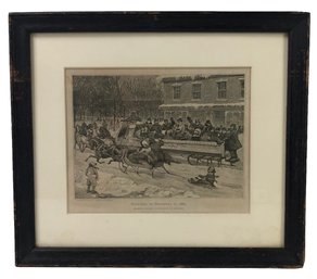 'Sleighing On Broadway In 1860' Print, D. Appleton And Company, Copyright 1899 - # S18-1