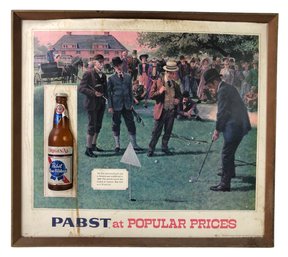 Vintage Pabst Blue Ribbon Beer First Permanent Golf Club Sign - #SW-4