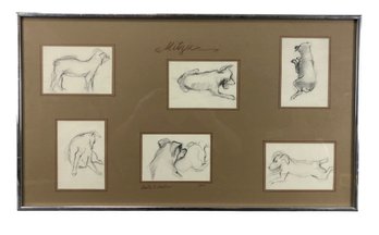 1953 Graphite Drawings 'Mitzie,' Signed Anita S. Santucci - #B-3