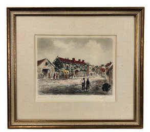 'Barbizon Inn In 1880' Hand Colored Etching, Signed M. Jacques - #A2