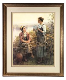 River Landscape Framed Art Print By Daniel Ridgway Knight - #SW-4