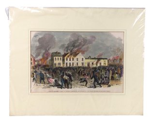 Civil War Hand Colored Engraving, 'A Riot At Detroit, Michigan - #S28-3