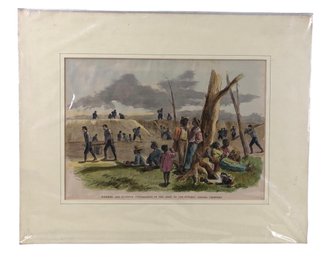 Civil War Hand Colored Engraving, 'Army Of The Potomac Digging Trenches' - #S28-3