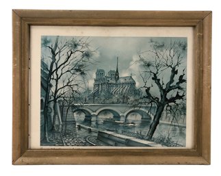 'Paris, Notre Dame And The Quays' Framed Art Print By Maurice Legendre - #A1