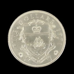 1971 Bahamas 5 Dollars Silver Coin - #S14-F-9