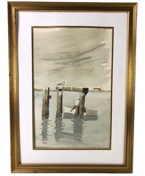 1979 Signed Ray Youngblood Watercolor Painting, 'Resting, Looking' - #S12-F