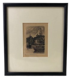 'Altes Berlin Stadthaus' (Old City Hall Berlin, Germany) Framed Etching - #C3