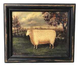 Framed English Sheep Landscape Art Print - #A1