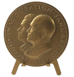1957 Eisenhower / Nixon Second Inauguration Medallion With Stand - #FS-6