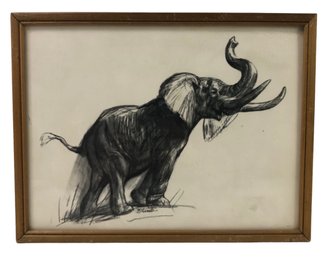 Framed Elephant Art Print By B. Schwartz - #S18-1