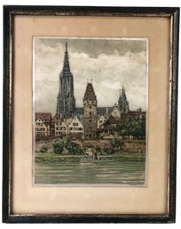 Ulm, Germany On The Danube Silkscreen Print, Signed - #A10