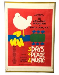 3 Days Of Peace & Music Lithographic Woodstock Music Festival Poster - #R3