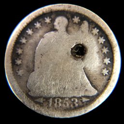 1853 Seated Liberty Half Dime With Arrows - #JC-B32