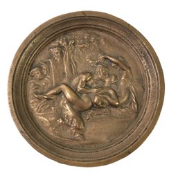 Mythological Figural Repousse Bronze Medallion - #S6-3