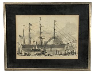 'Leviathan Clipper Ship, The Great Republic, Fully Rigged' Framed Engraving - #A1