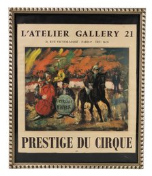 1965 Prestige Du Cirque L'Atelier Gallery 21 Exhibition Poster - #C2