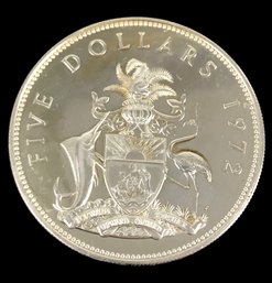 1972 Bahamas 5 Dollars Silver Coin - #S14-F-10